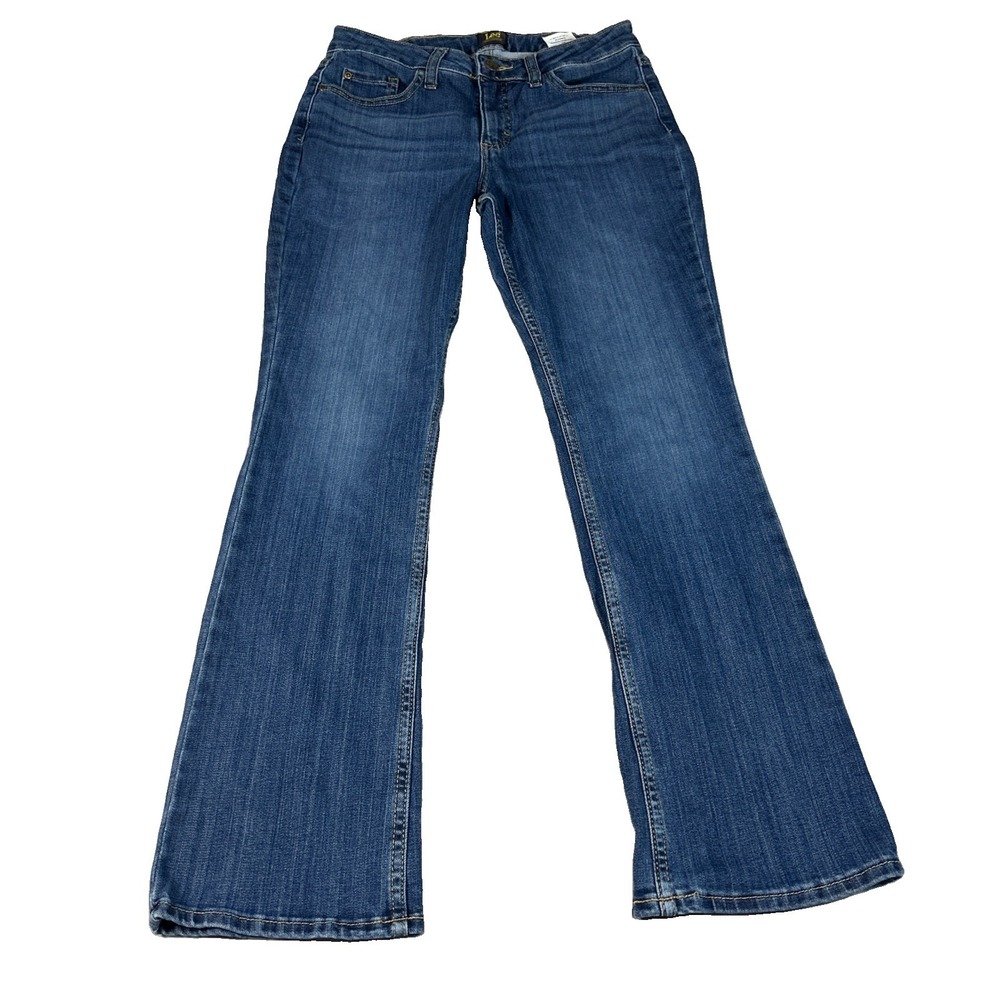 Riders by Lee Bootcut Jeans Women Size 8 Dark Blue Good Midrise Stretch Denim